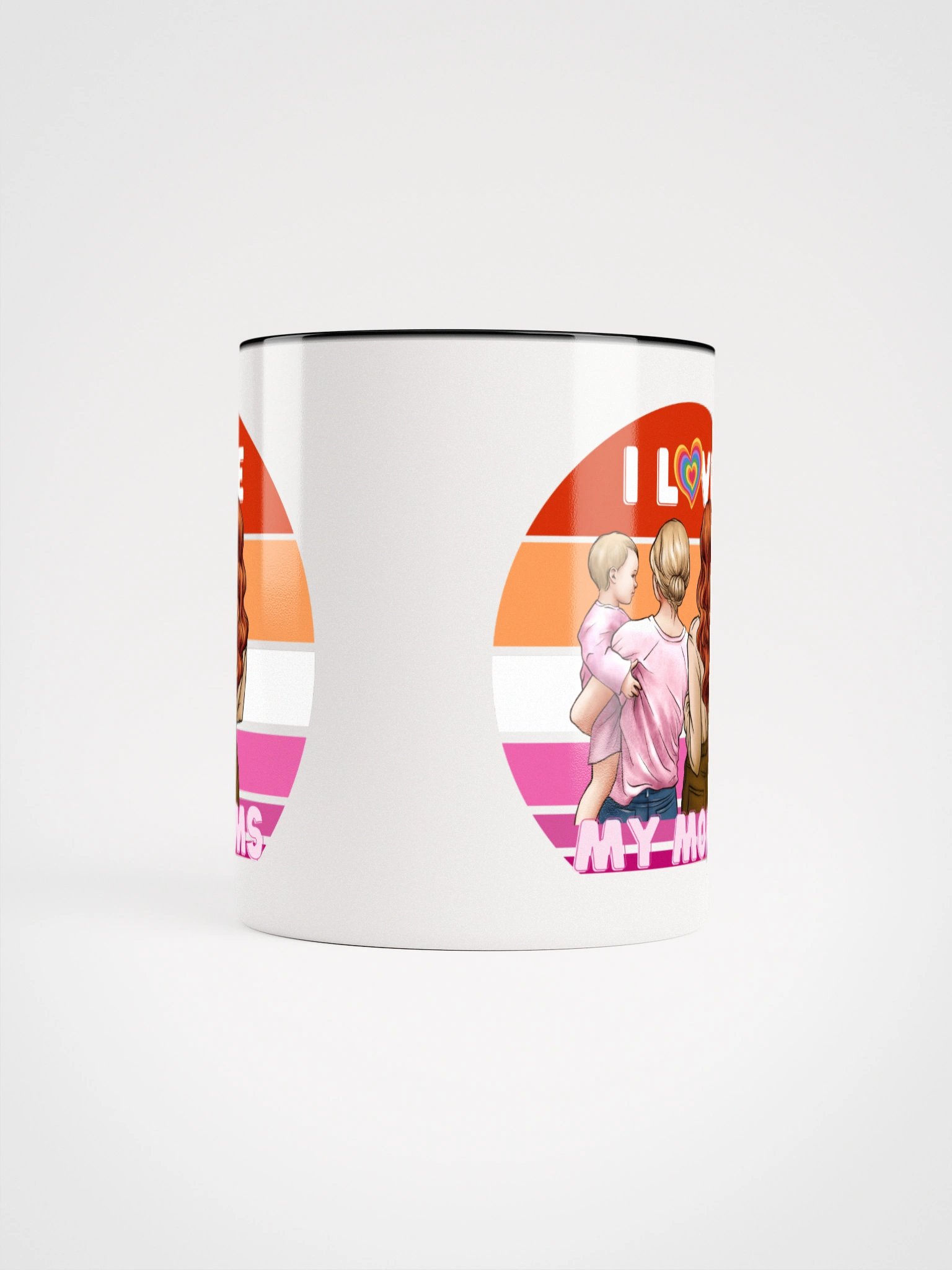 Cute I Love My Moms Queer Parent Design Ceramic Mug with Color product image (19)