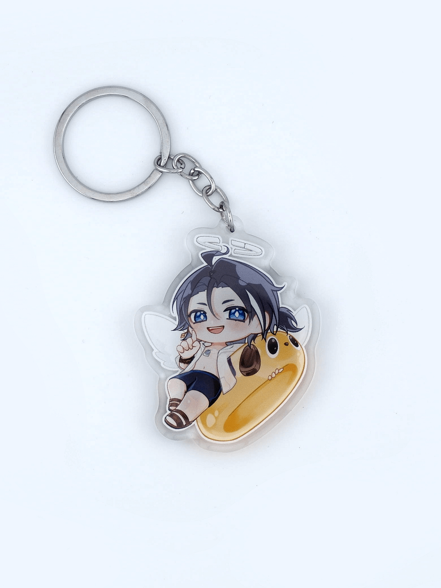 ( LIMITED PRE-ORDER ) Premium Acrylic Keychain ( Double Sided + Luxe Finish ) - Azeru 2.0 Summer Chibi ( ft. Chizuru's art ) product image (1)