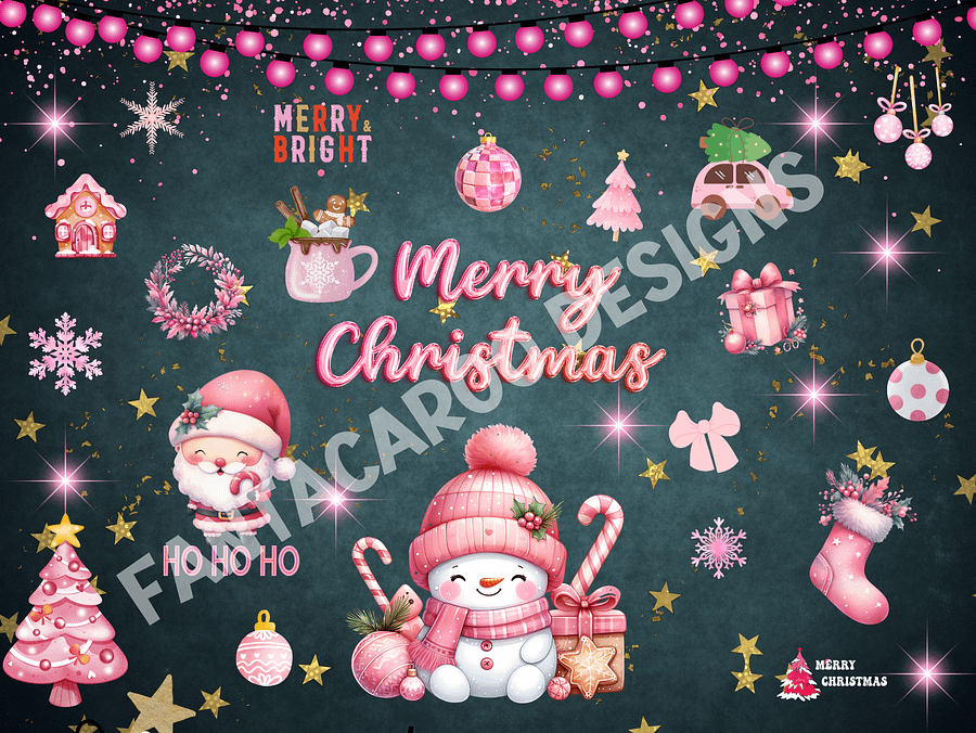 Pink Christmas Cheer 20oz Stainless Steel Tumbler product image (3)