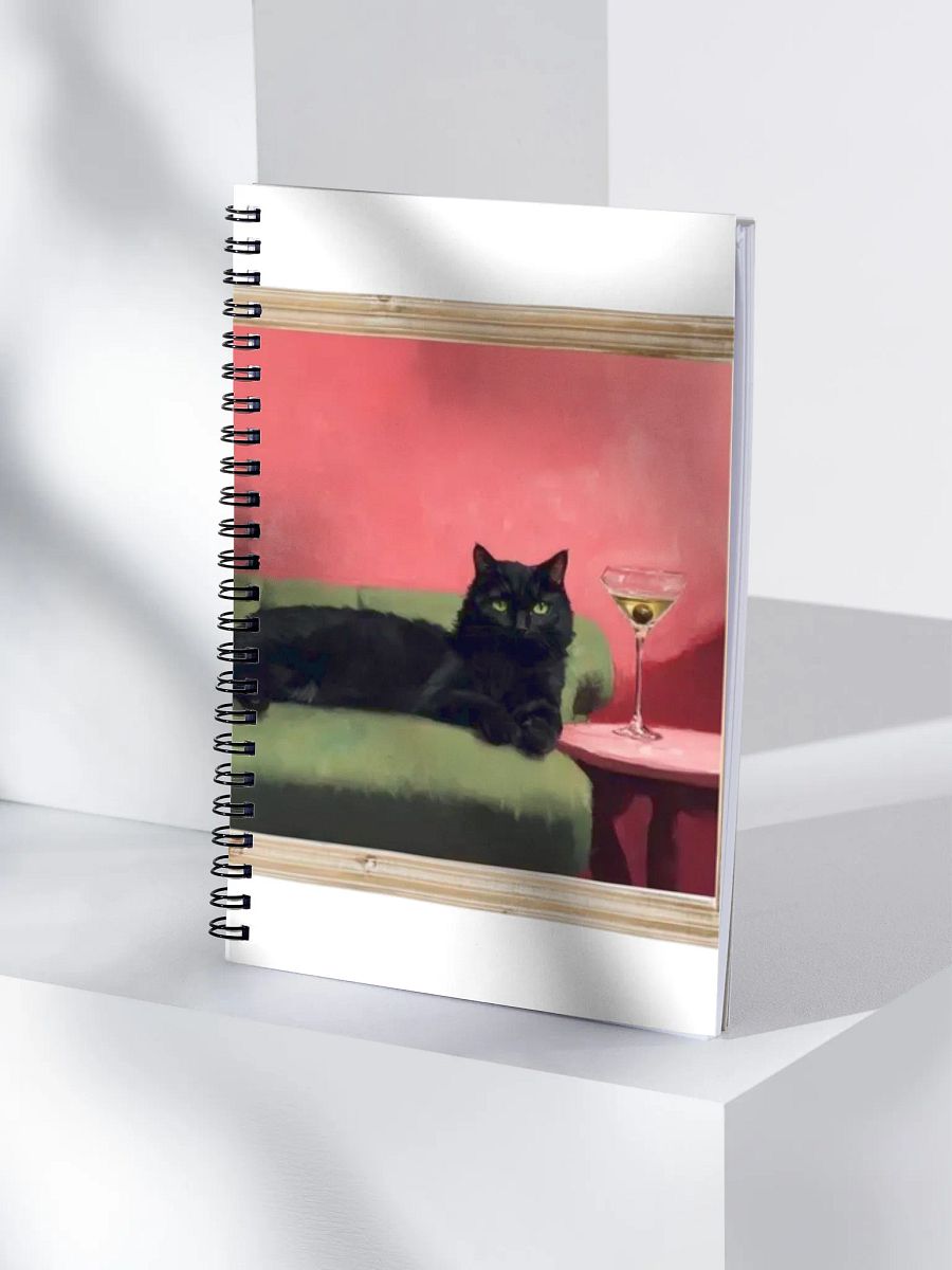 BLACK CAT ON COUCH NEXT TO MARTINI product image (4)