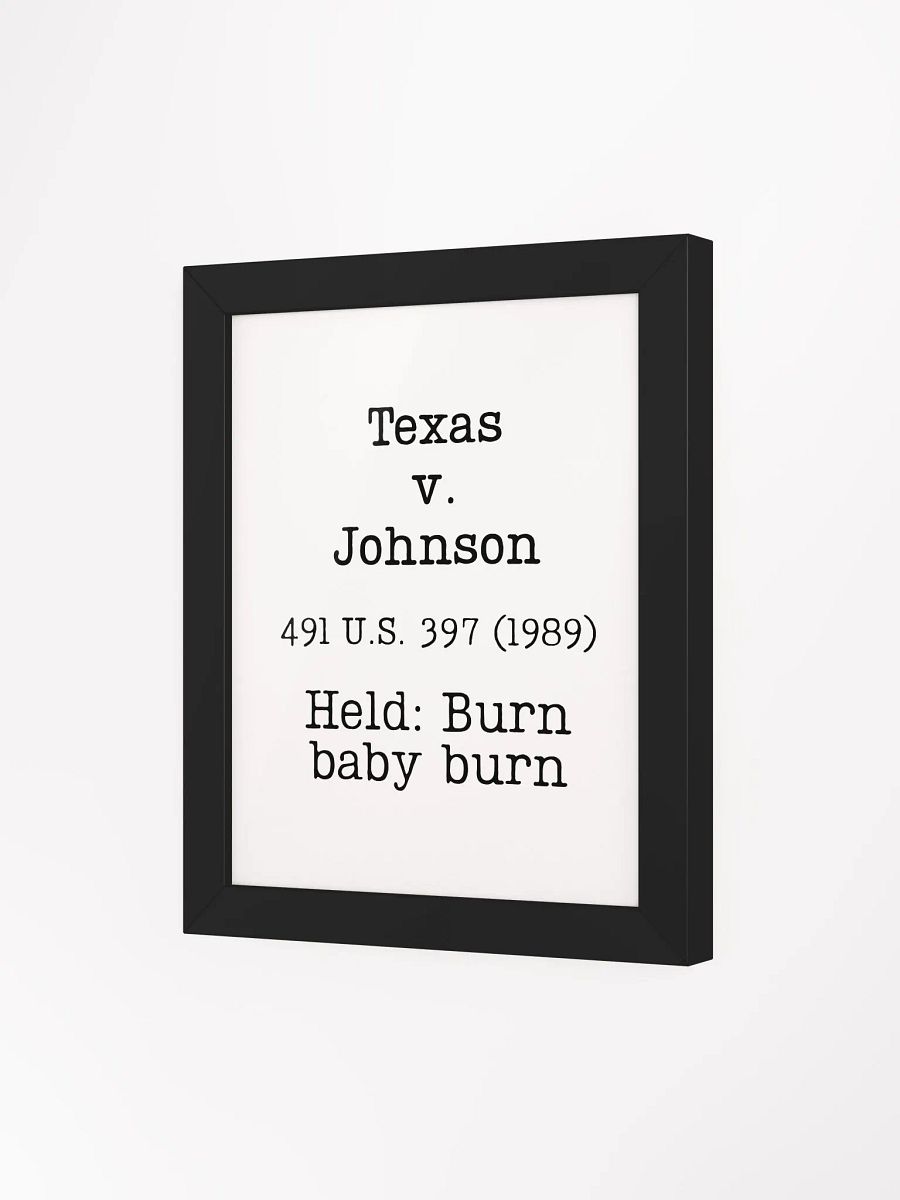 Texas v. Johnson "Burn baby Burn" Framed Print product image (2)
