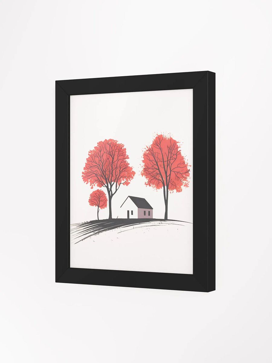 Minimalist Autumn Home Decor: Vibrant Red Trees Framed Poster product image (80)
