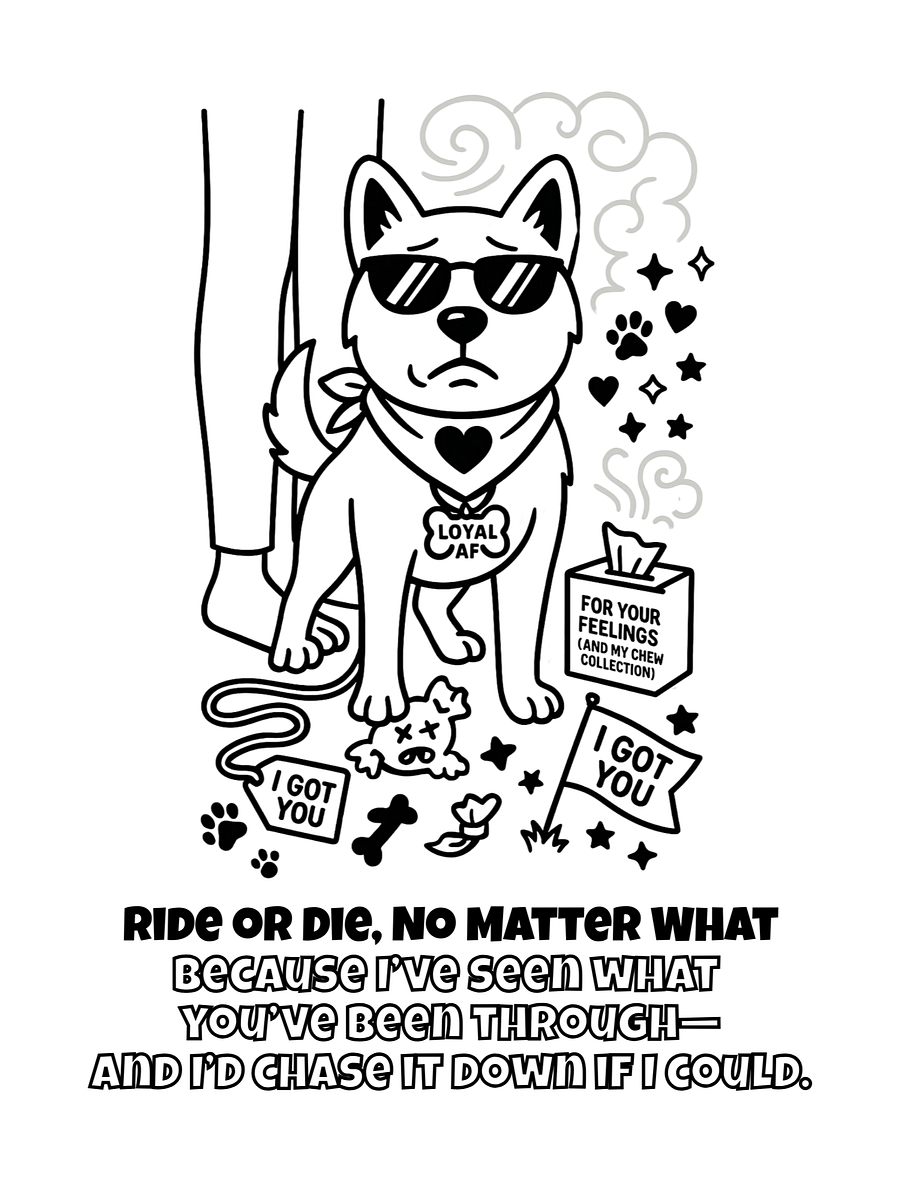 Coupon Coloring Book From Your Dog, Military Spouse Edition (Digital Download): 25 Snarky and Sweet Coupons For the Strongest Human I Know product image (2)