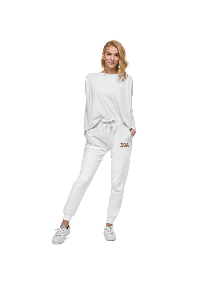 KSA Embroidered Sweatpants (White) product image (6)