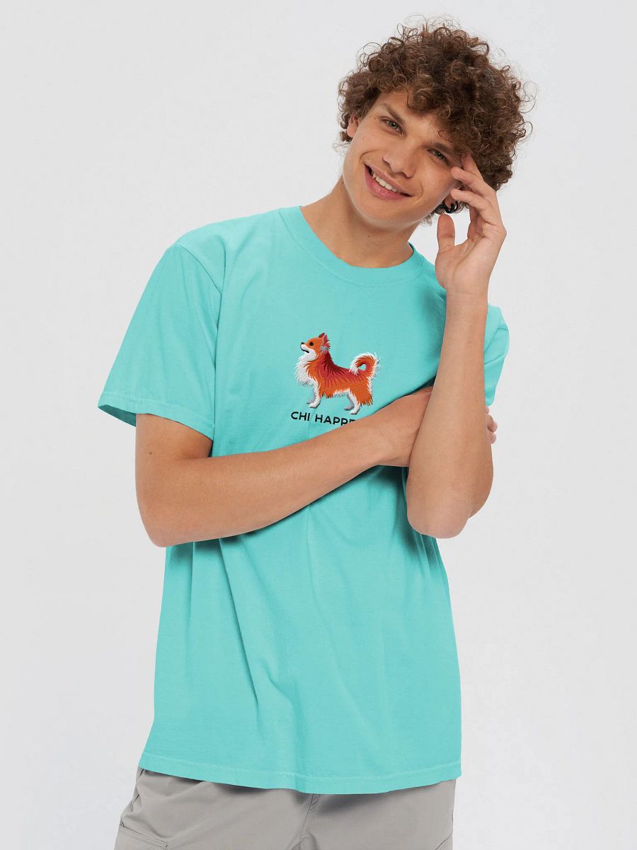 Chi Happens T-Shirt(Embroidered) of a Longhaired Chihuahua(Red) product image (29)