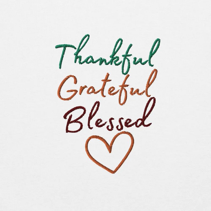 Embroidered Thankful Grateful Blessed Hoodie, Thanksgiving Sweatshirt, Thankful Hoodie, Thanksgiving Gift, Grateful Hoodie product image (3)