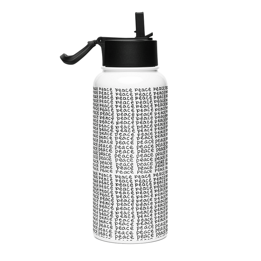 Peace 2 Stainless Steel Water Bottle with a Straw Lid in White product image (4)