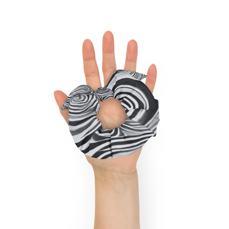 Funky Black & White Noir Liquid Tie-Dye Scrunchie product image (7)