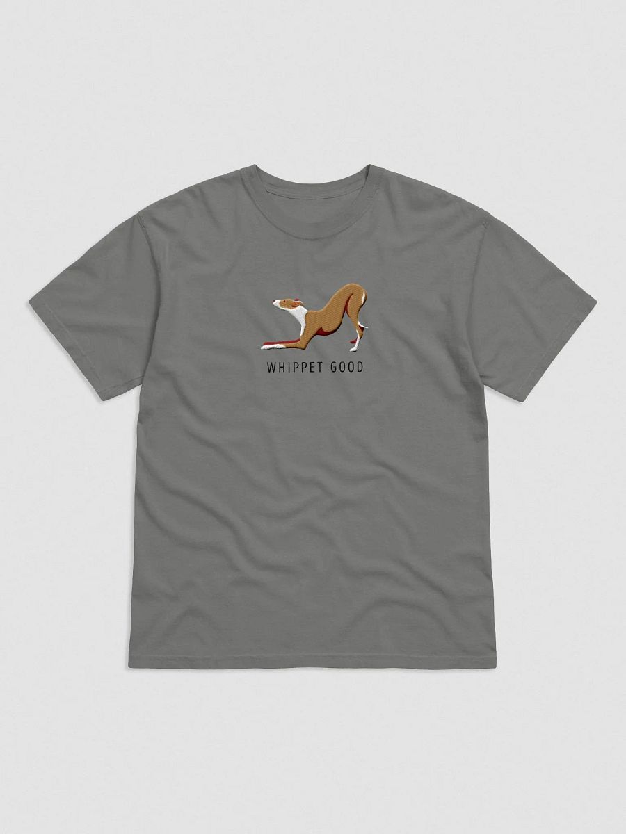 Whippet Good T-Shirt(Embroidered) of a Whippet(Tan & White) product image (4)