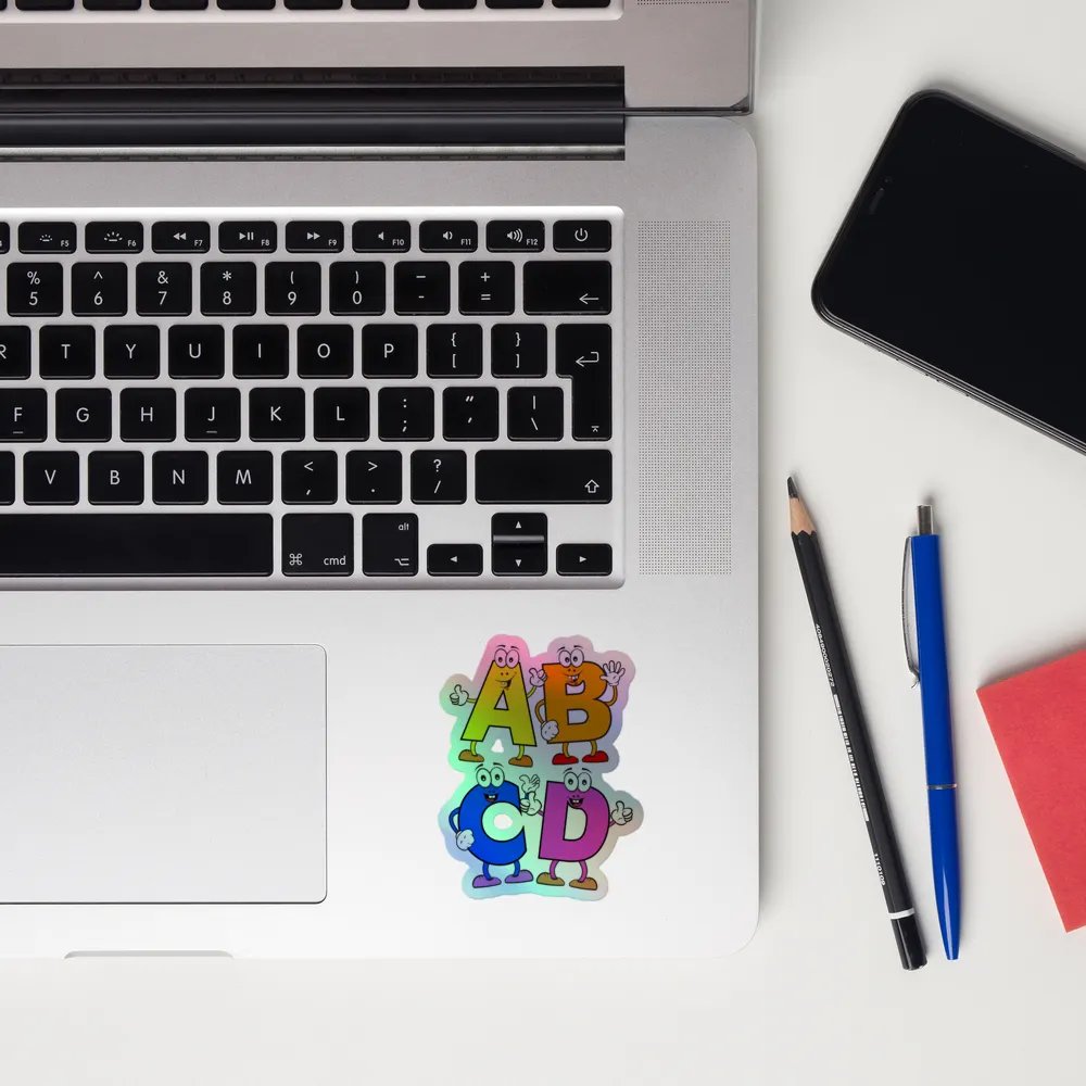 ABCD Holographic Cartoon Character Sticker product image (12)