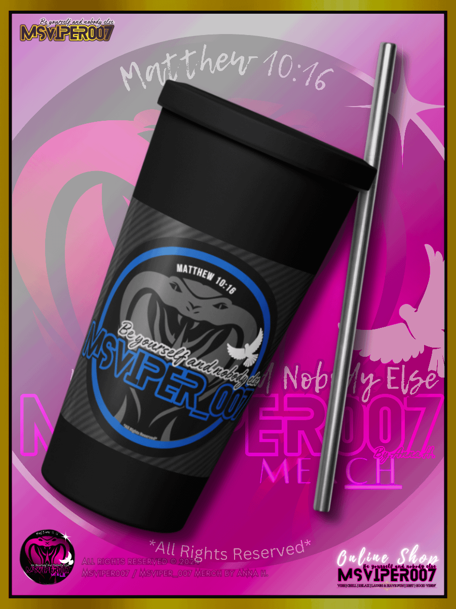 Tumbler - "MsViper_007™ Brand [blue/blk] - Support&Sport" Insulated Tumbler with a Straw By Anna H. product image (6)