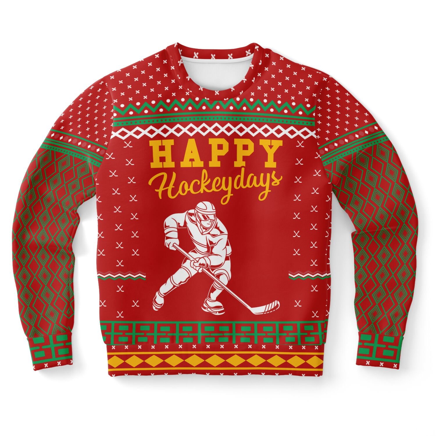 "Happy Hockeydays" Ugly Christmas Sweater | Funny Hockey Holiday Sweatshirt | Hockey Fan Winter Outfit product image (9)