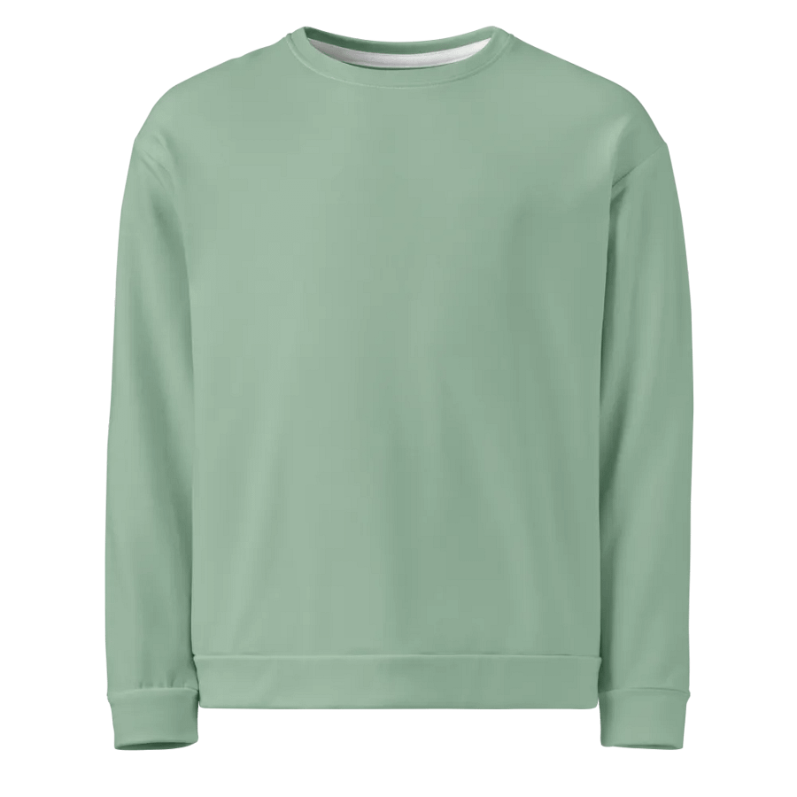 Plain Light Sage Green Soft Summer Unisex Recycled Polyester Heavyweight Premium Sweatshirt by Treasure Pie product image (1)