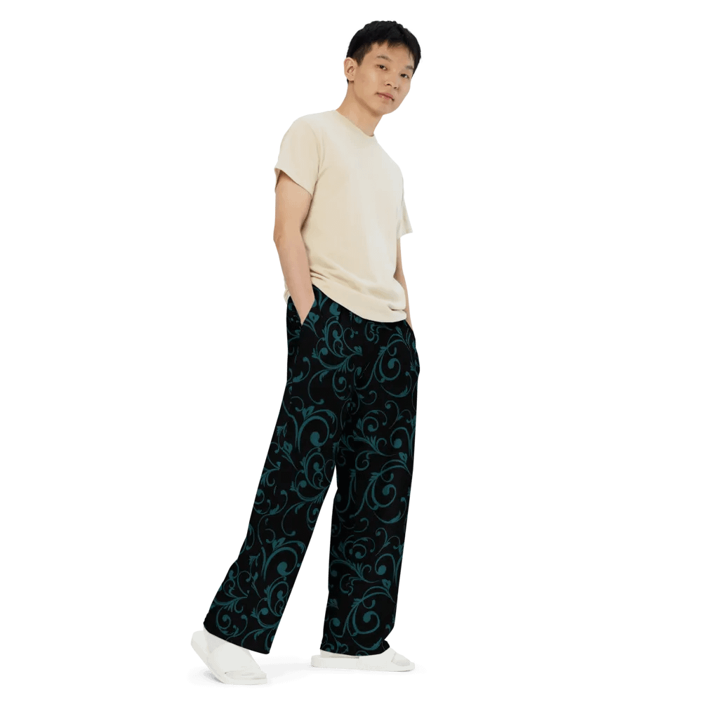Dark Teal Twirl Wide leg bottoms product image (7)