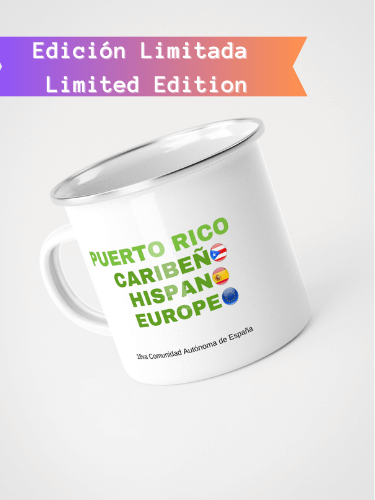 Taza esmaltada blanca - Puerto Rico Caribeño Hispano Europeo product image (1)