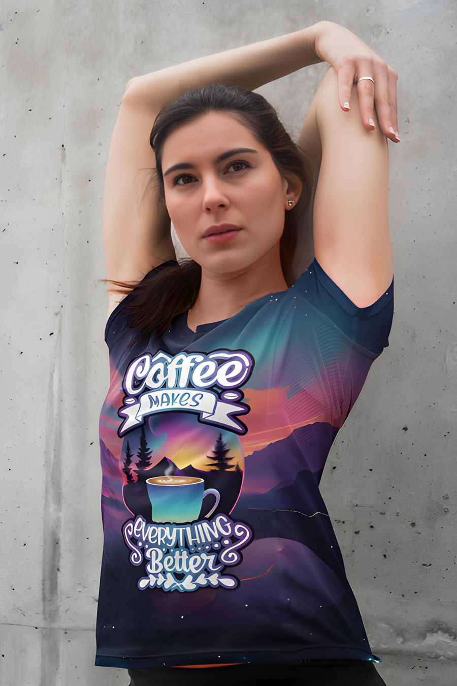 Coffee Makes Everything Better All Over Print T-shirt product image (1)