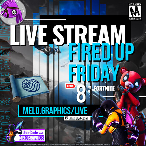 🔥 It's #FiredUpFriday! Watch & interact with the #livestream while @assumingcarpet and I play #Fortnite #live on #twitch toni...
