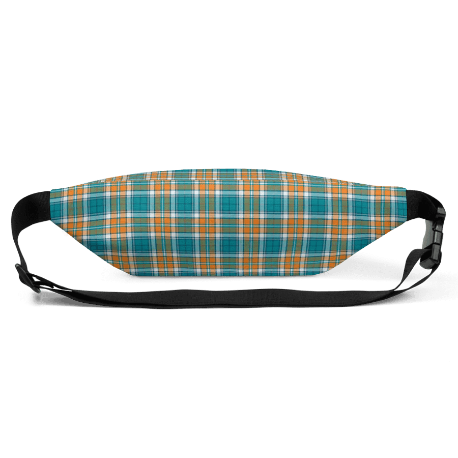 Turquoise and Orange Sporty Plaid Fanny Pack product image (4)