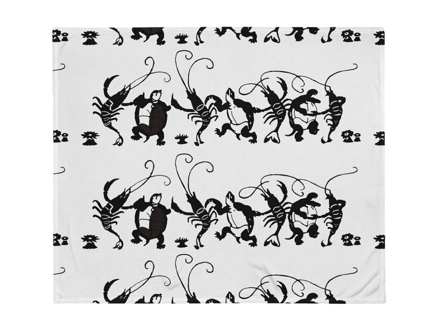 Turtles and Lobsters Dancing Throw Blanket - Alice Collection product image (2)