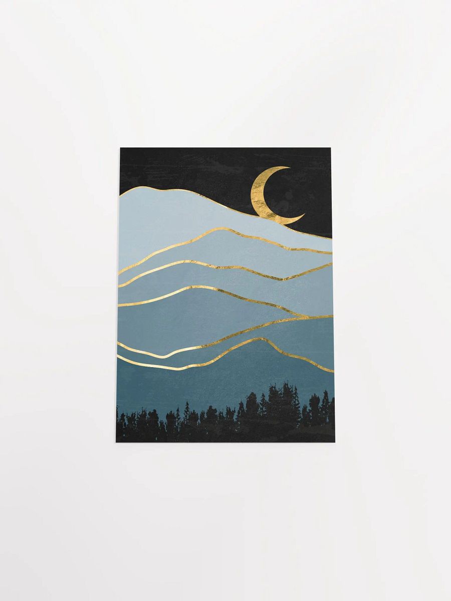 Golden landscape with moon #3 — Japanese golden poster, travel poster, aesthetic poster product image (9)
