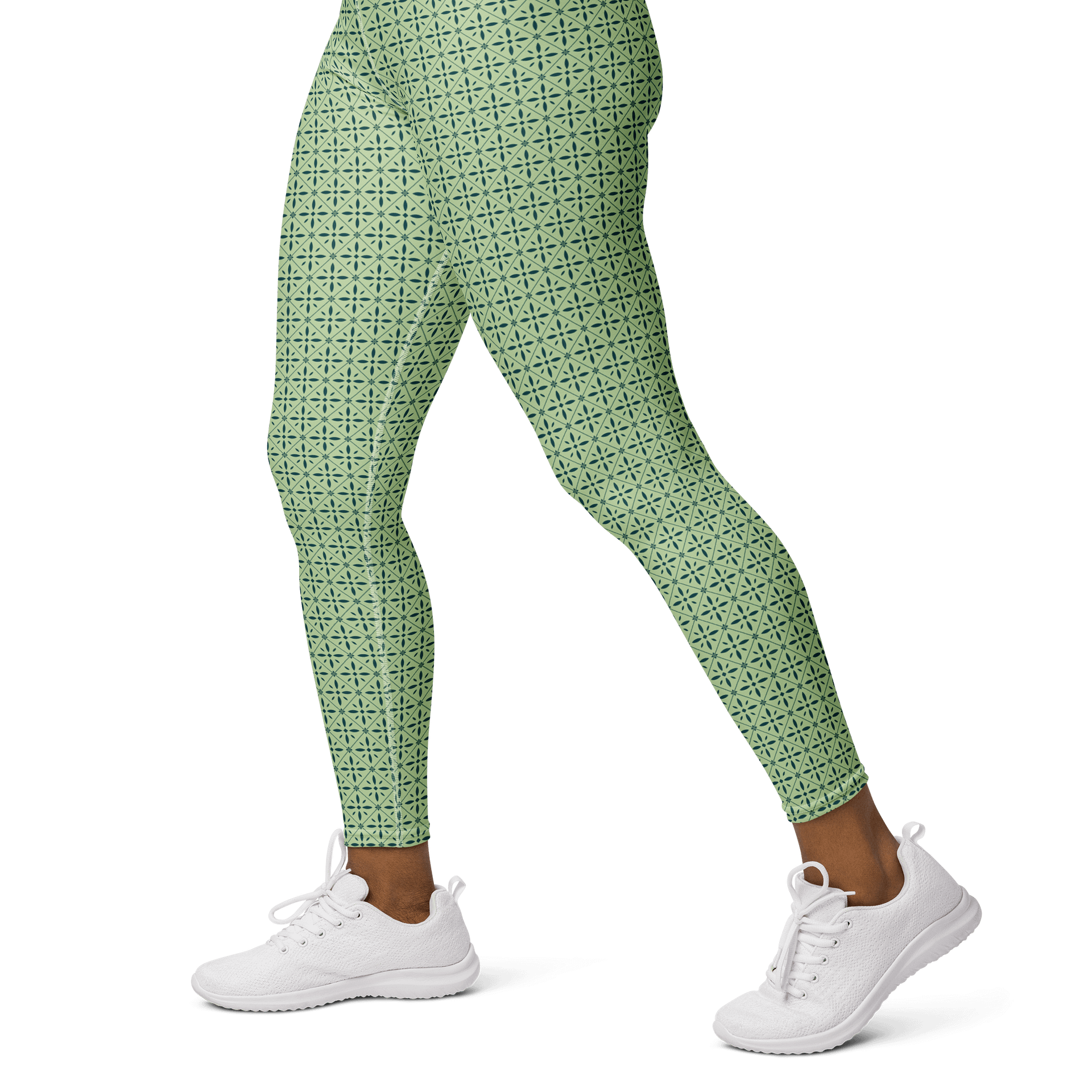 Eco-Friendly Green Lattice High-Waist Leggings product image (3)
