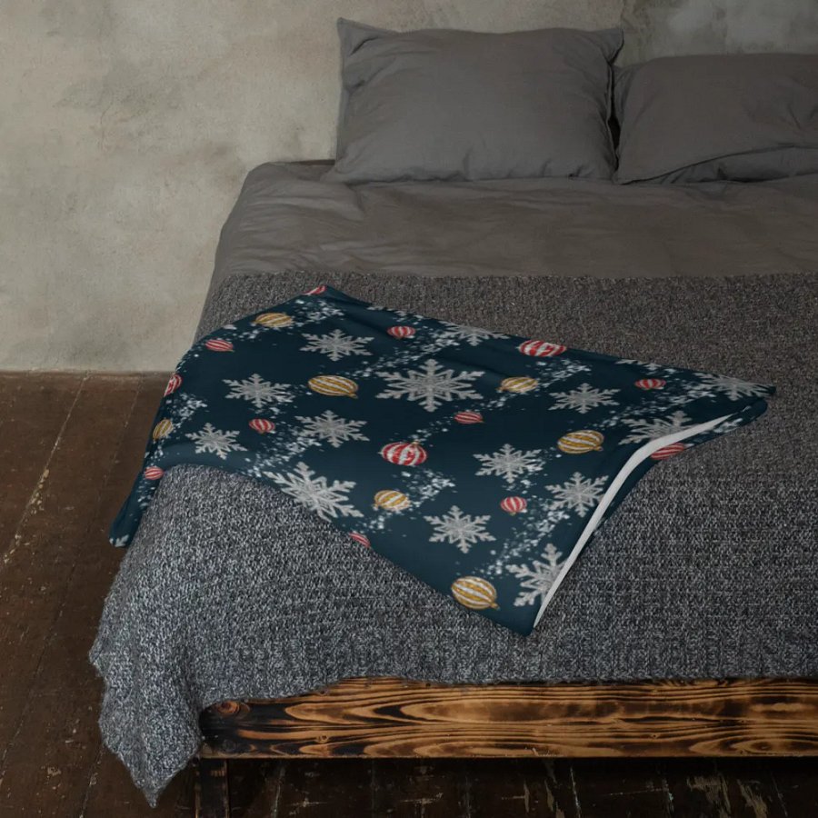 Navy Winter Confetti Blanket product image (11)