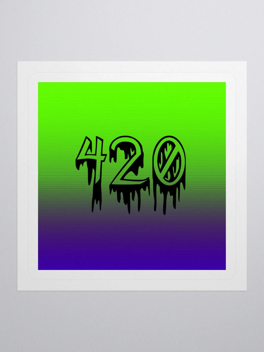 Twisted 420 Green Purple Stoner Sticker, Cannabis Creepy Weed Creation product image (1)