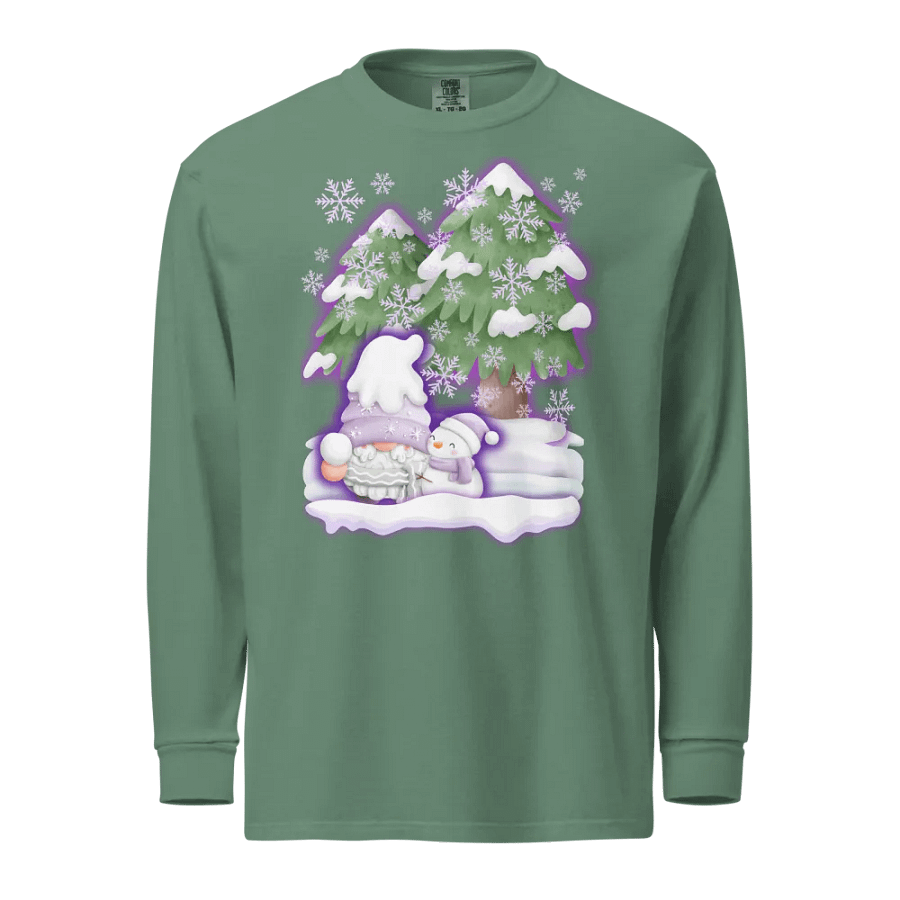 Whimsical Winter Gnome Heavyweight Long Sleeve tee product image (1)