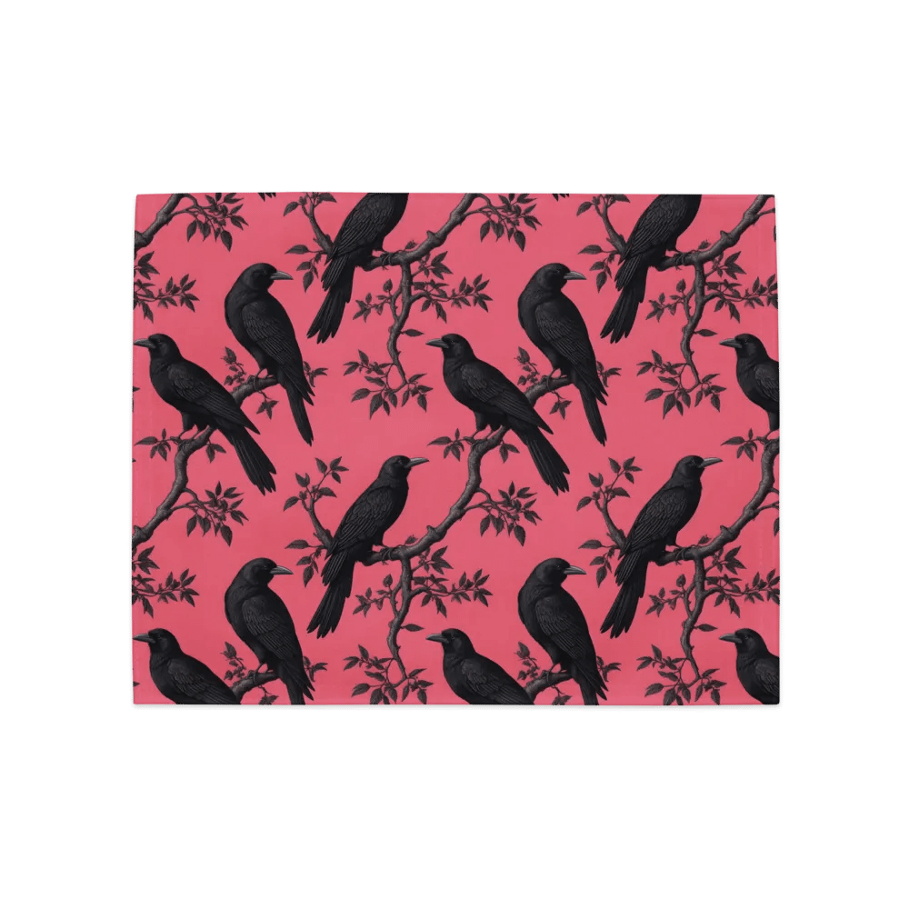 Placemat Set of 4 - Ravens Vintage Bird Illustration Pink product image (7)
