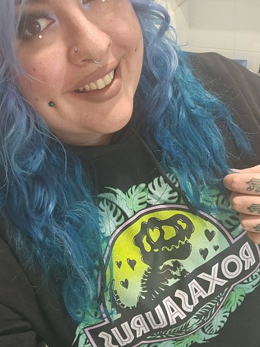 So, I have merch! Head over to https://roxasaurus-shop.fourthwall.com
.
.
.
#selfie #girlswithpiercings #cheekpiercings #sept...