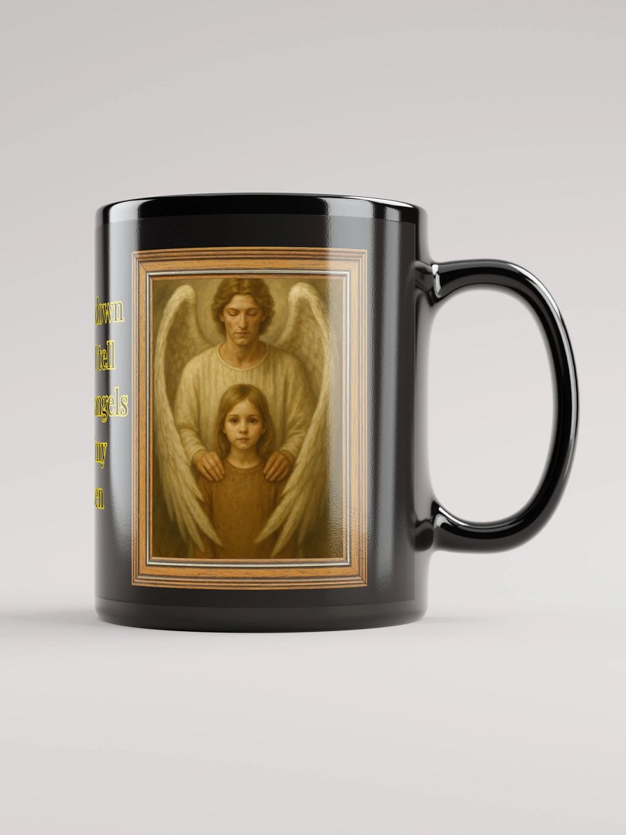 Angels Watch Over Them (Female) Glossy Black Mug product image (1)