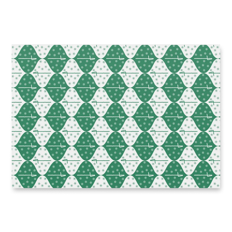 Flutes and Snowflakes - Contrabass - Green Gift Wrap Paper product image (6)