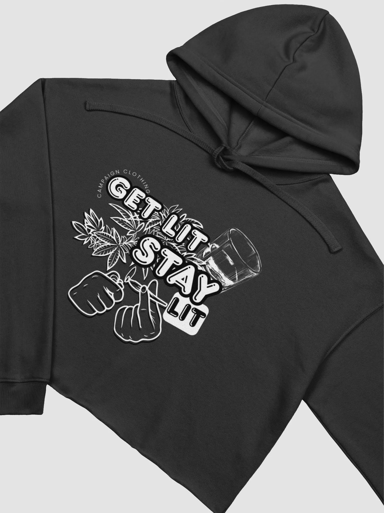 [Stoner's Haven] Stay Lit Crop Top Hoodie product image (23)