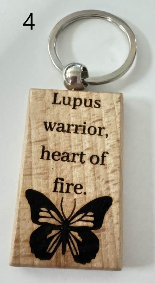 Wooden Engraved Illness Awareness Keychains | Chronic Pain, Cancer, & More  (6) product image (4)