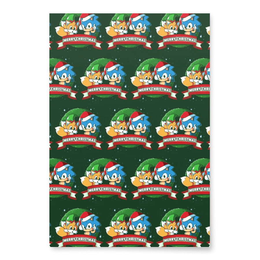 sonic and tails christmas wrapping! product image (2)
