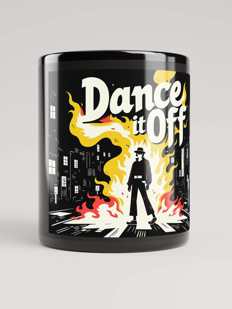 Burnin’ Dance | 'Dance It Off' Flame Art Black Glossy Mug product image (5)