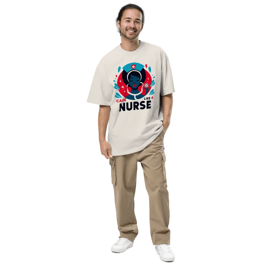 Nurse's Care Stylized Illustration Oversized T-Shirt product image (32)