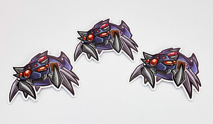 TDL Spider with Card Die-cut Stickers 3-pack product image (1)