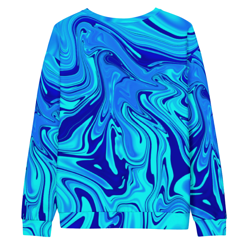 Sweatshirt - Light and Dark Blue Digital Fluid Art product image (10)