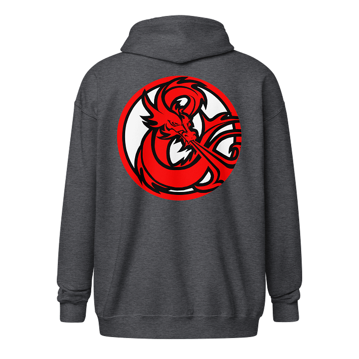 ELFSAR PLAYS ZIP HOODIE Round Logo Red & Black on White product image (1)