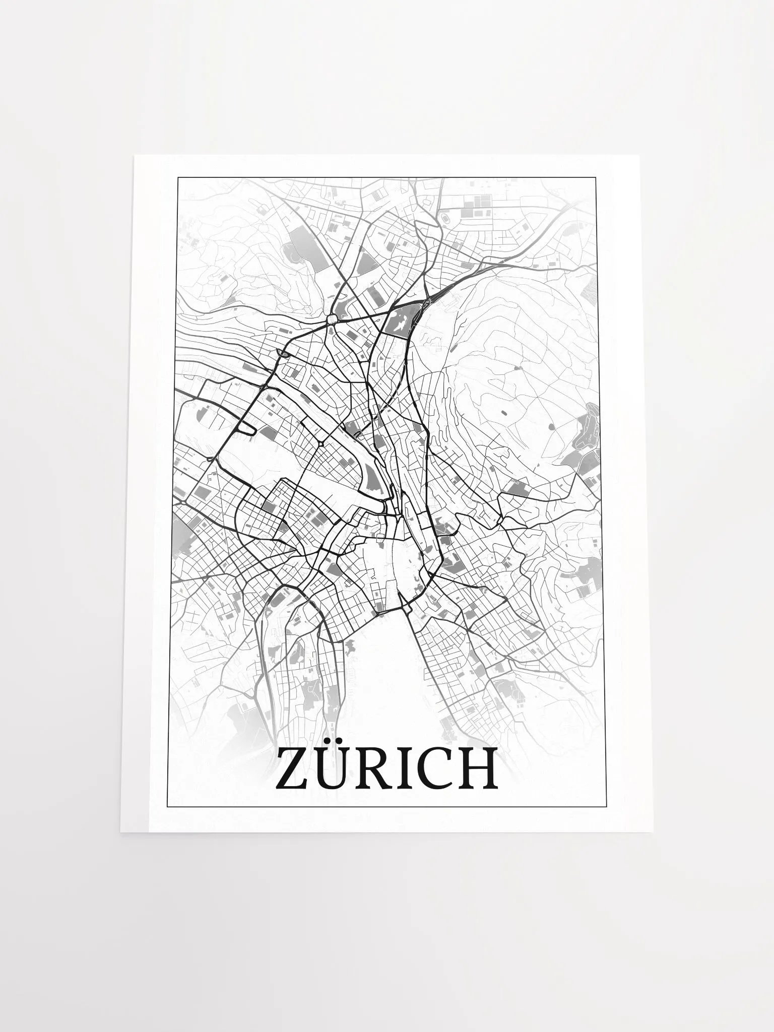 Zürich, Switzerland, city map print product image (18)