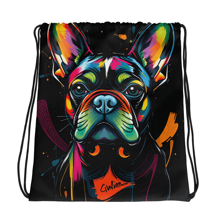 Neon French Bulldog All-Over Drawstring Bag product image (1)