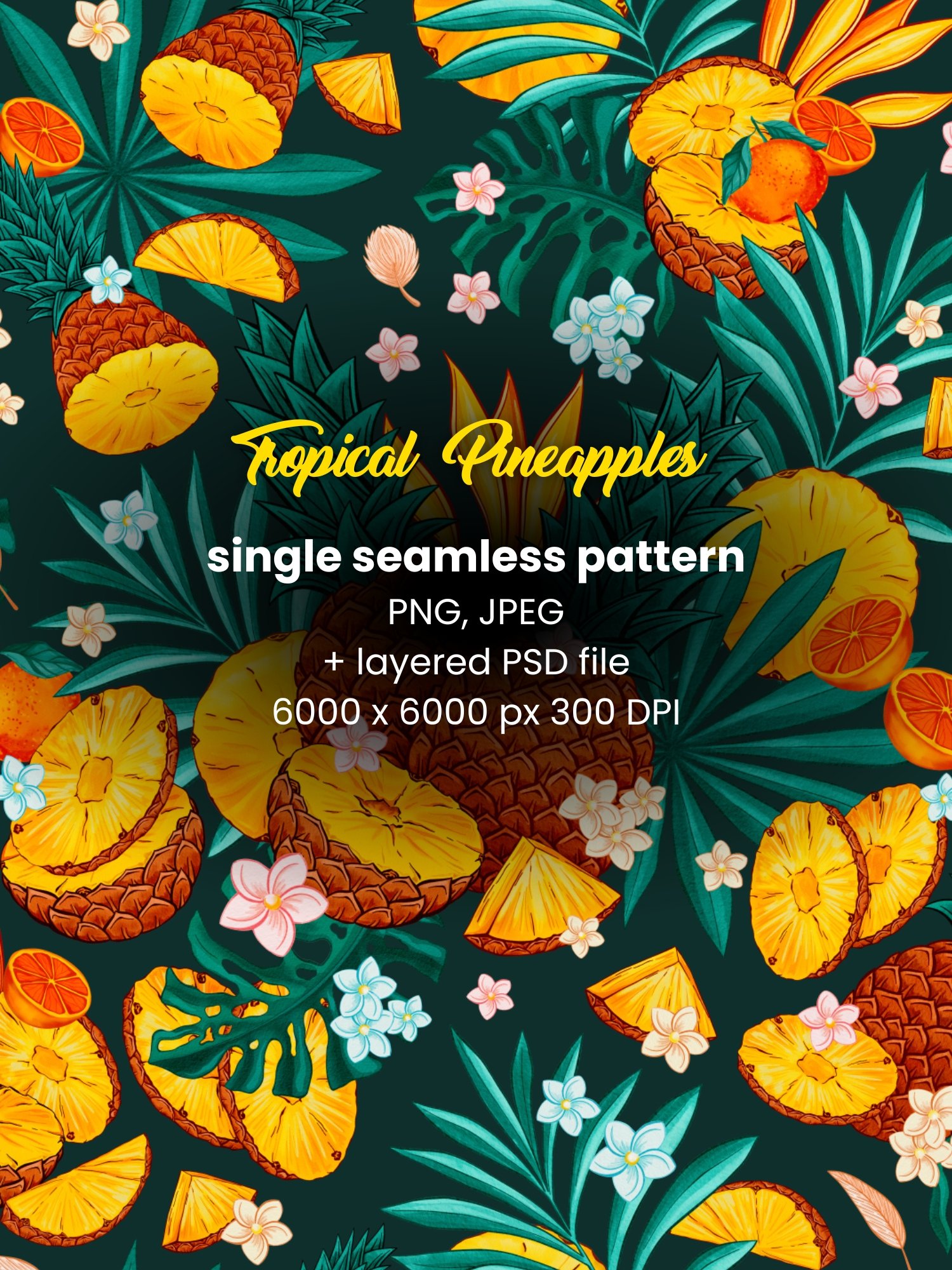 Pineapples PSD Layered Single Seamless Pattern product image (6)