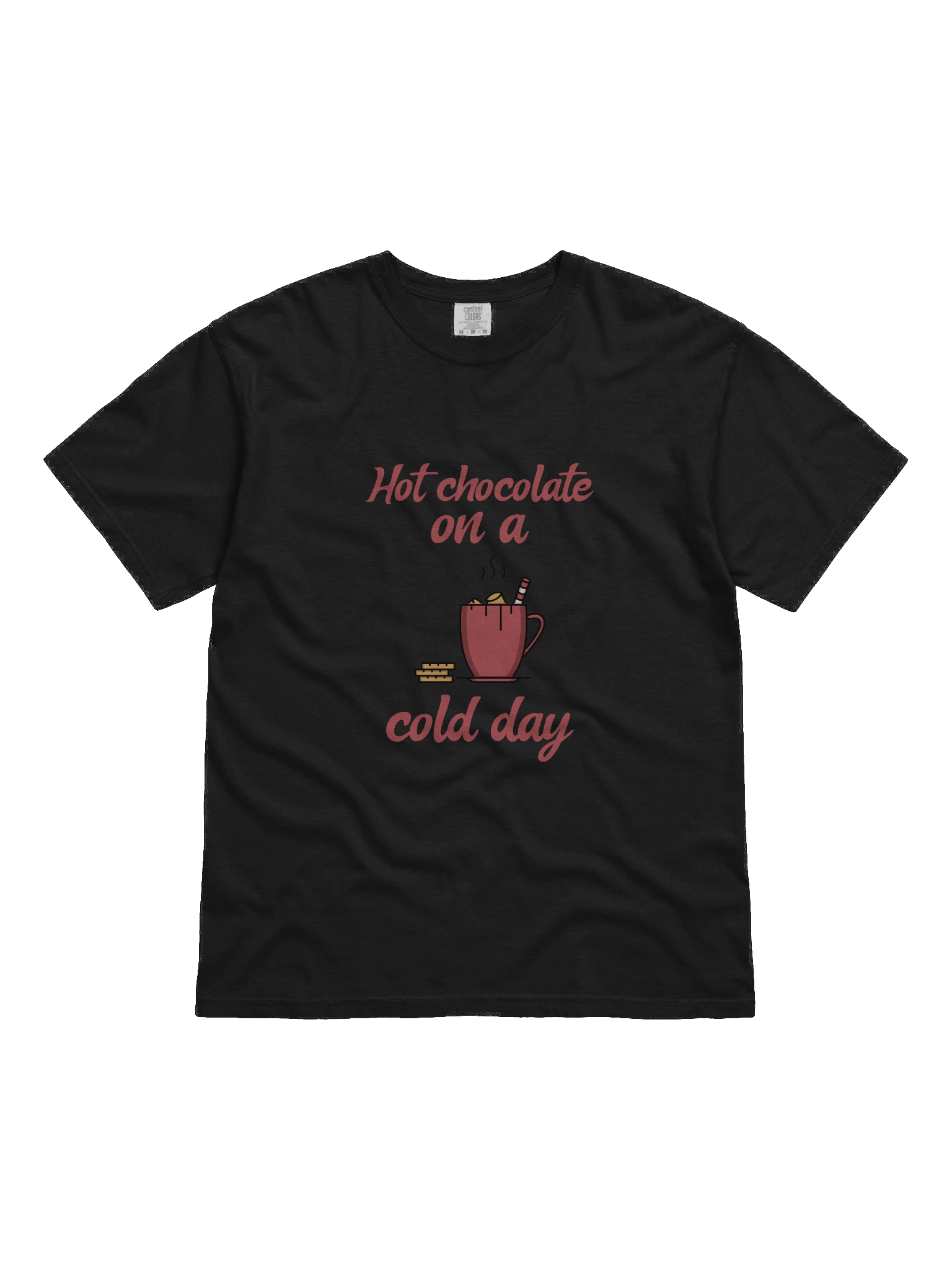 Hot Chocolate on a Cold Day T-Shirt – Cozy Winter Holiday Tee, Christmas Hot Cocoa Shirt product image (6)