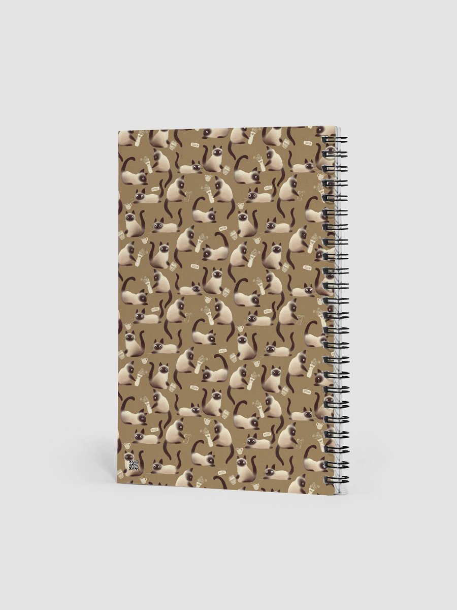 Bad Siamese Cats Knocking Stuff Over Pattern Notebook, Brown product image (2)