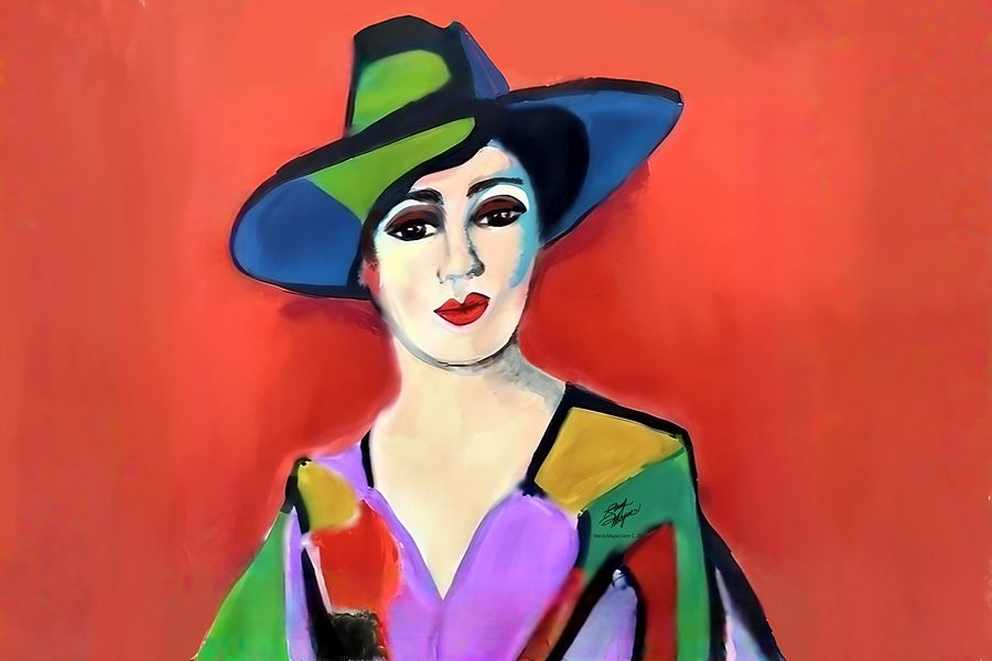 Donna with Hat Desk Mat product image (4)