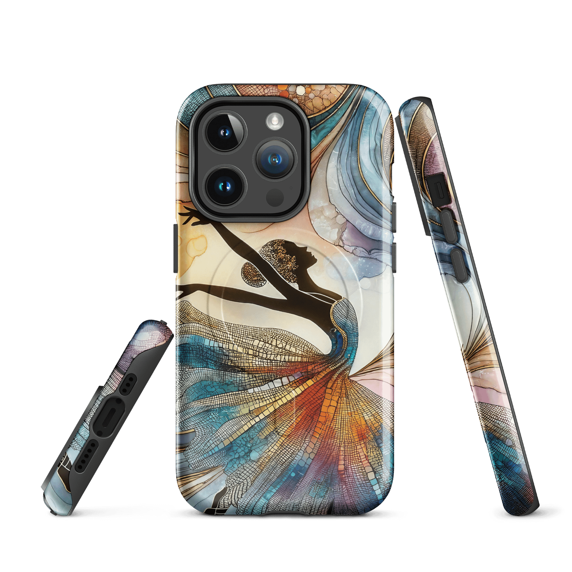 Dancing Mosaic iPhone® MagSafe® Tough Case, MagSafe® iPhone® Tough Case, iPhone 14, iPhone 15, iPhone 16, Pro, Pro Max, Plus. product image (1)
