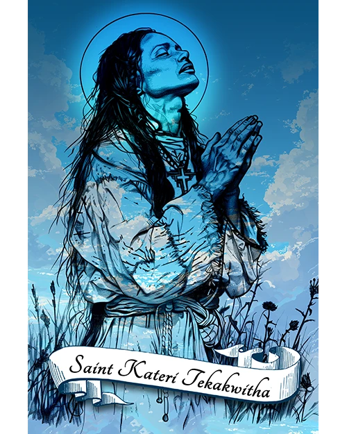 Saint Kateri Tekakwitha Patron Saint of Indigenous People, Ecology, Native Americans, People in Exile, People Who Lost Parents, Matte Poster product image (1)