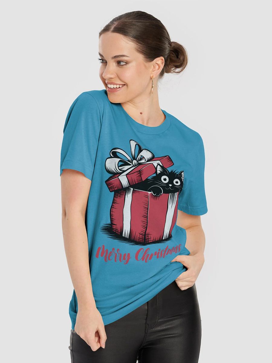 Merry Christmas Cat in Gift Box T-Shirt product image (85)