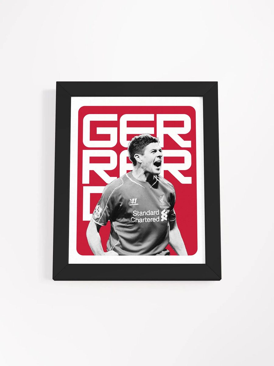 Steven Gerrard BW Liverpool Name Art Framed Print product image (2)